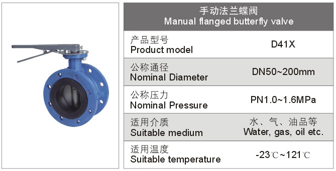 手动法兰蝶阀