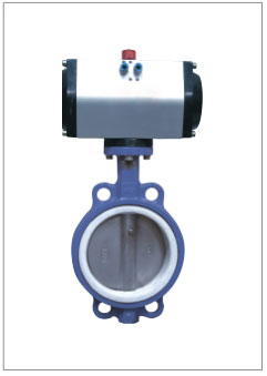 气动四氟兰对夹蝶阀